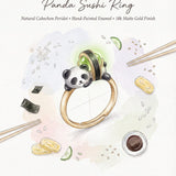 Illustration of the Panda Sushi Roll Ring (Peridot) design