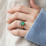 Paraiba Topaz Heart Ring | XL in rose gold, worn on a model