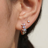 Pastel Moissanite Cluster Huggies