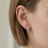 Pastel Moissanite Cluster Huggies