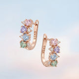 Pastel Moissanite Cluster Huggies