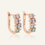 Pastel Moissanite Cluster Huggies