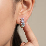 Pastel Moissanite Cluster Huggies