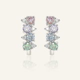 Pastel Moissanite Cluster Huggies