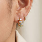 Pastel Moissanite Cluster Huggies