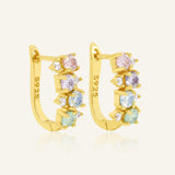 Pastel Moissanite Cluster Huggies