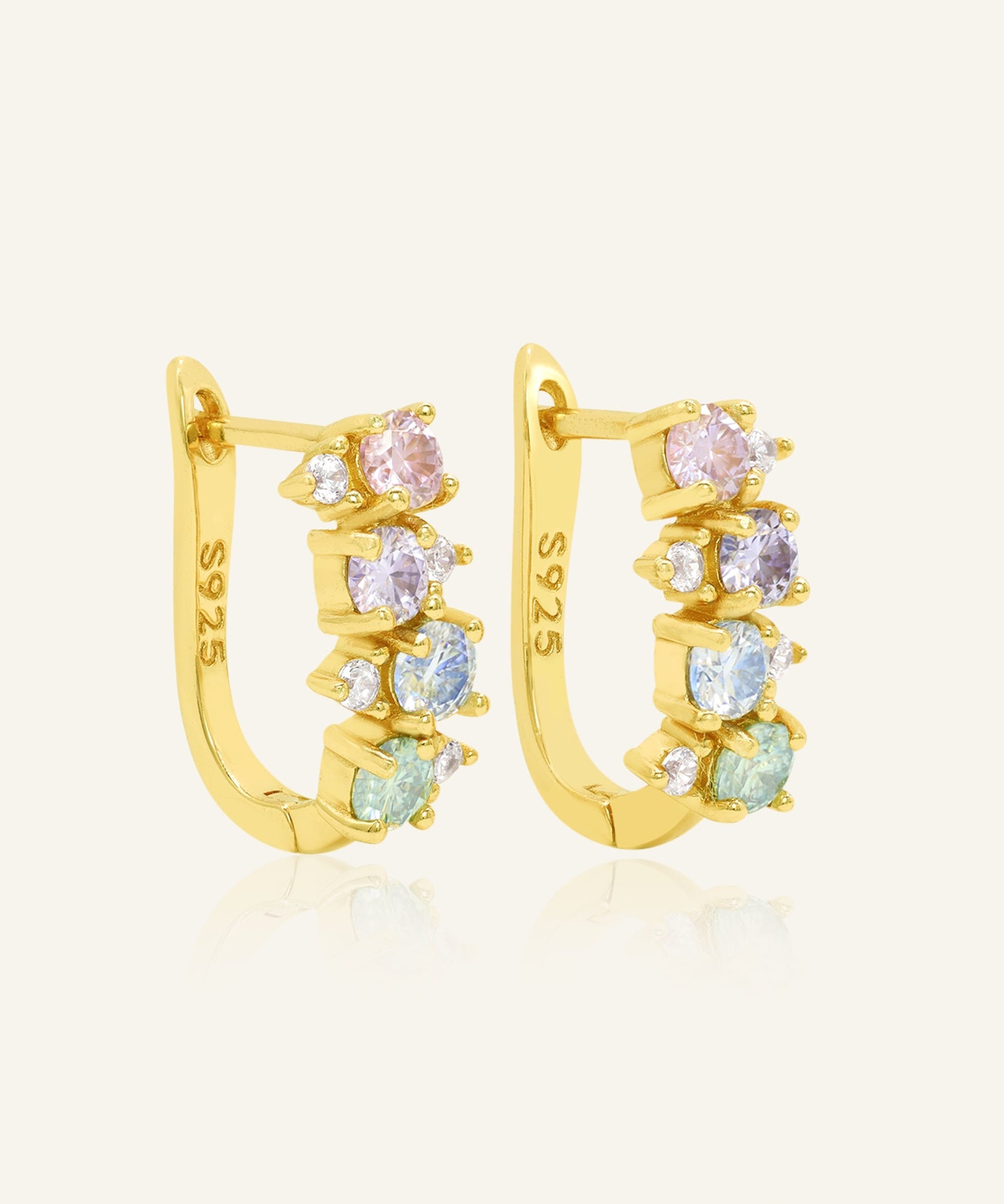 Pastel Moissanite Cluster Huggies