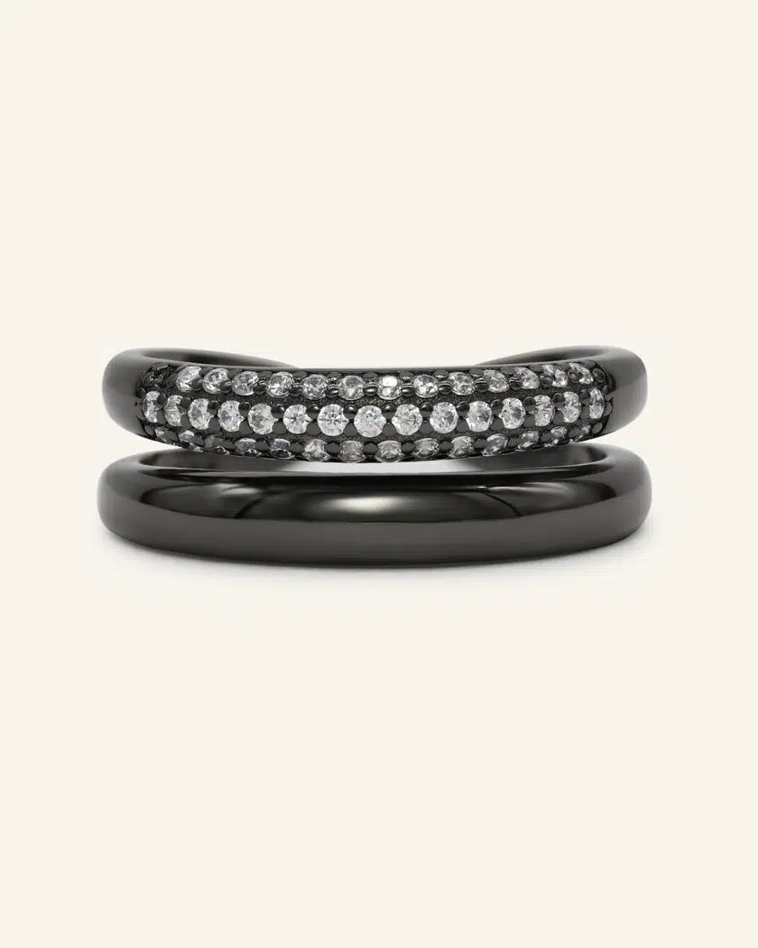 Pave Pair Ring by Elate