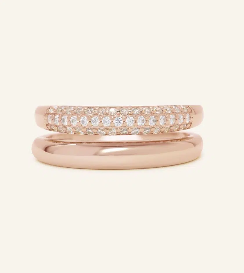 Pave Pair Ring by Elate