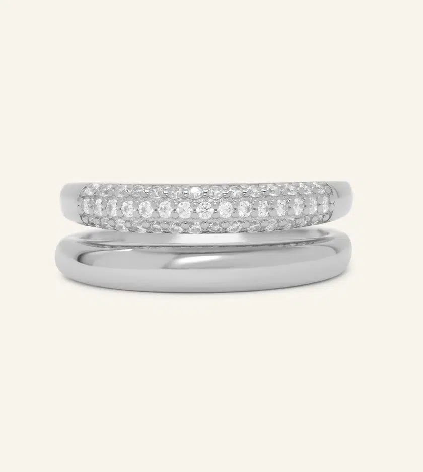 Pave Pair Ring by Elate
