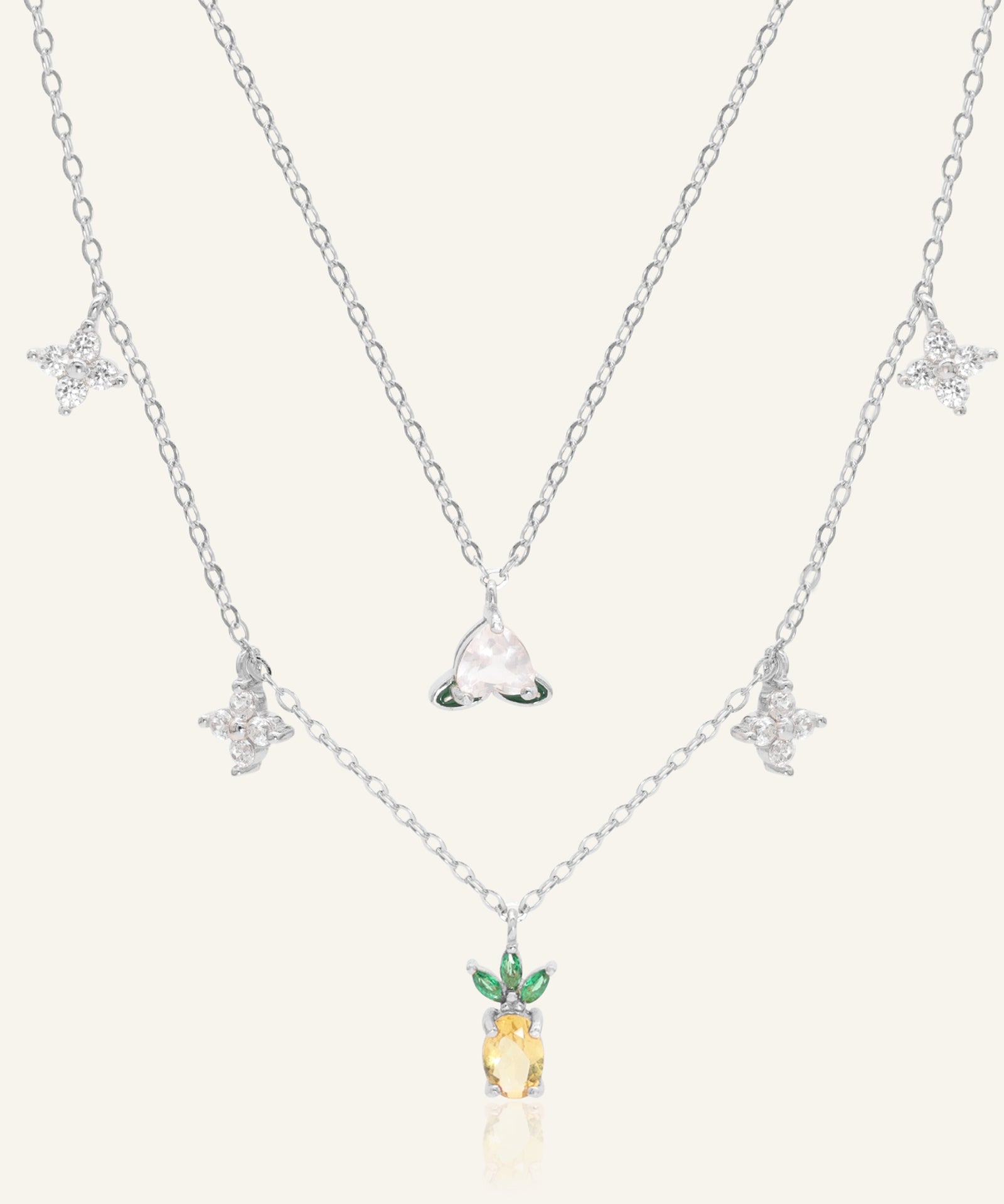 Peach Blossoming Layered Necklace