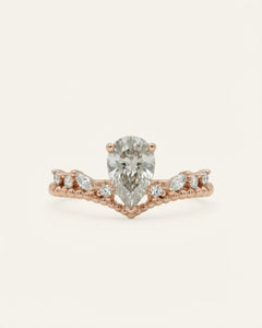 Pear Moissanite Tiara Ring