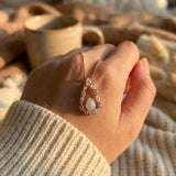 Pear Opal Halo Necklace