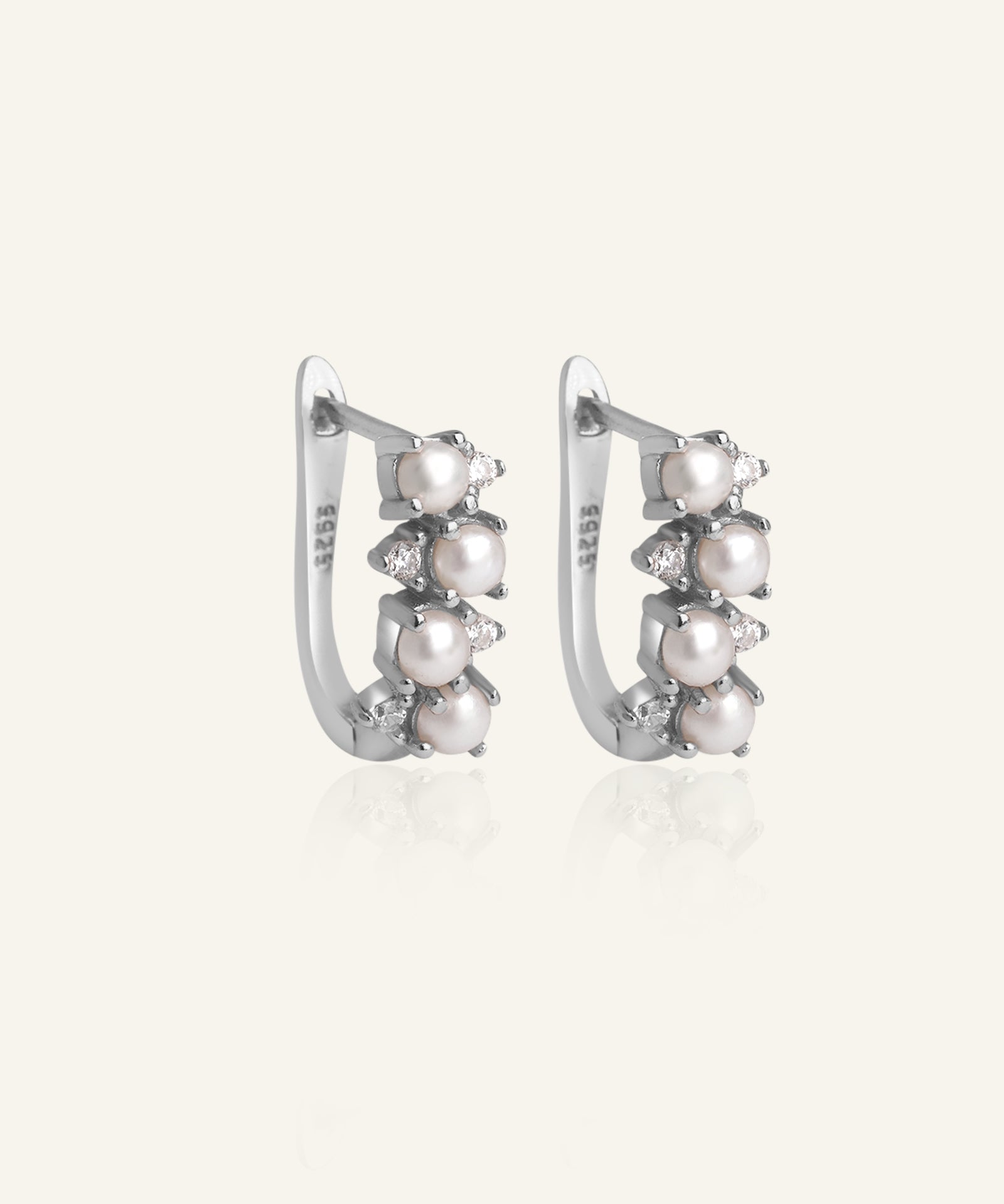 Pearl Cluster Huggies by Elate