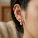 Pearl Cluster Huggies by Elate