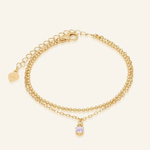 Petite Layering Bracelet Moonstone – Yellow Gold