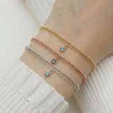 Petite Layering Bracelet (Grey Spinel) by Elate