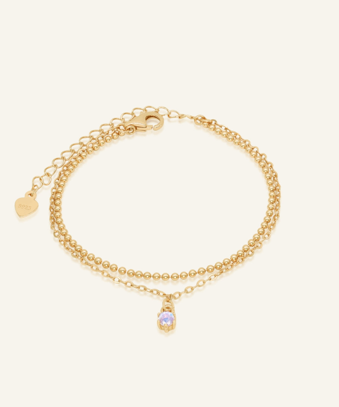 Petite Layering Bracelet (Faceted Moonstone) by Elate