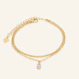 Petite Layering Bracelet (Faceted Moonstone) by Elate