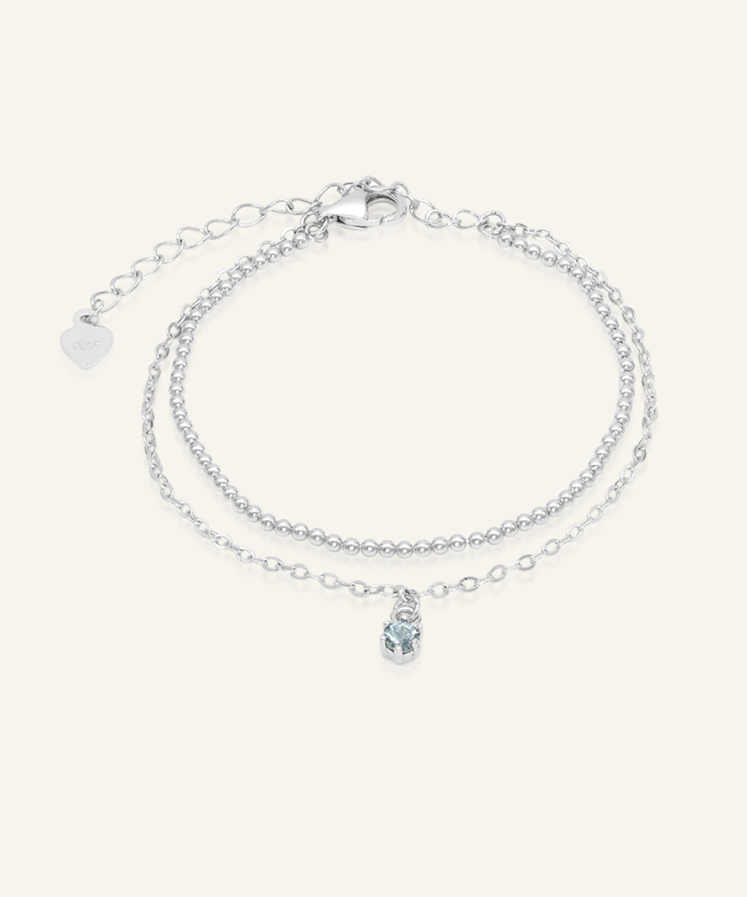 Petite Layering Bracelet (Grey Spinel) by Elate