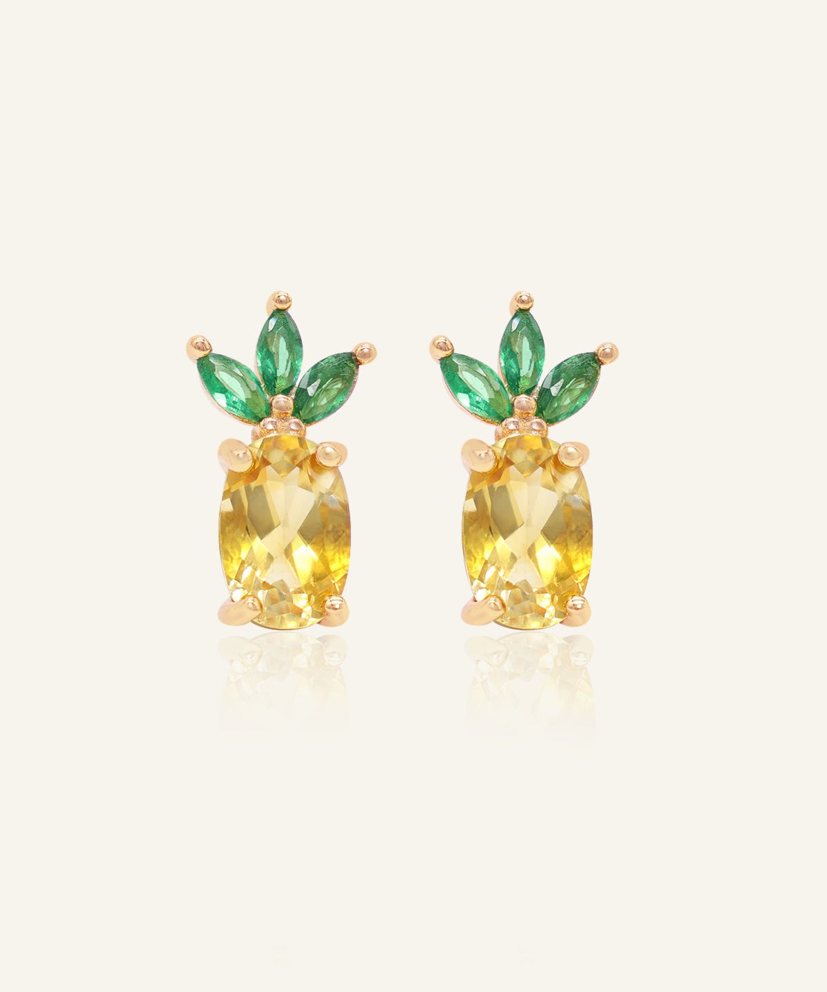 Pineapple Citrine Studs