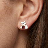 Polar Bear Garnet Studs