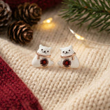 Polar Bear Garnet Studs