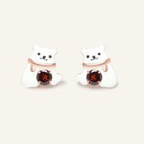 Polar Bear Garnet Studs