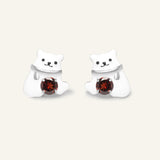 Polar Bear Garnet Studs