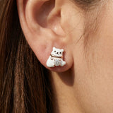 Polar Bear Moissanite Studs