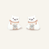 Polar Bear Moissanite Studs
