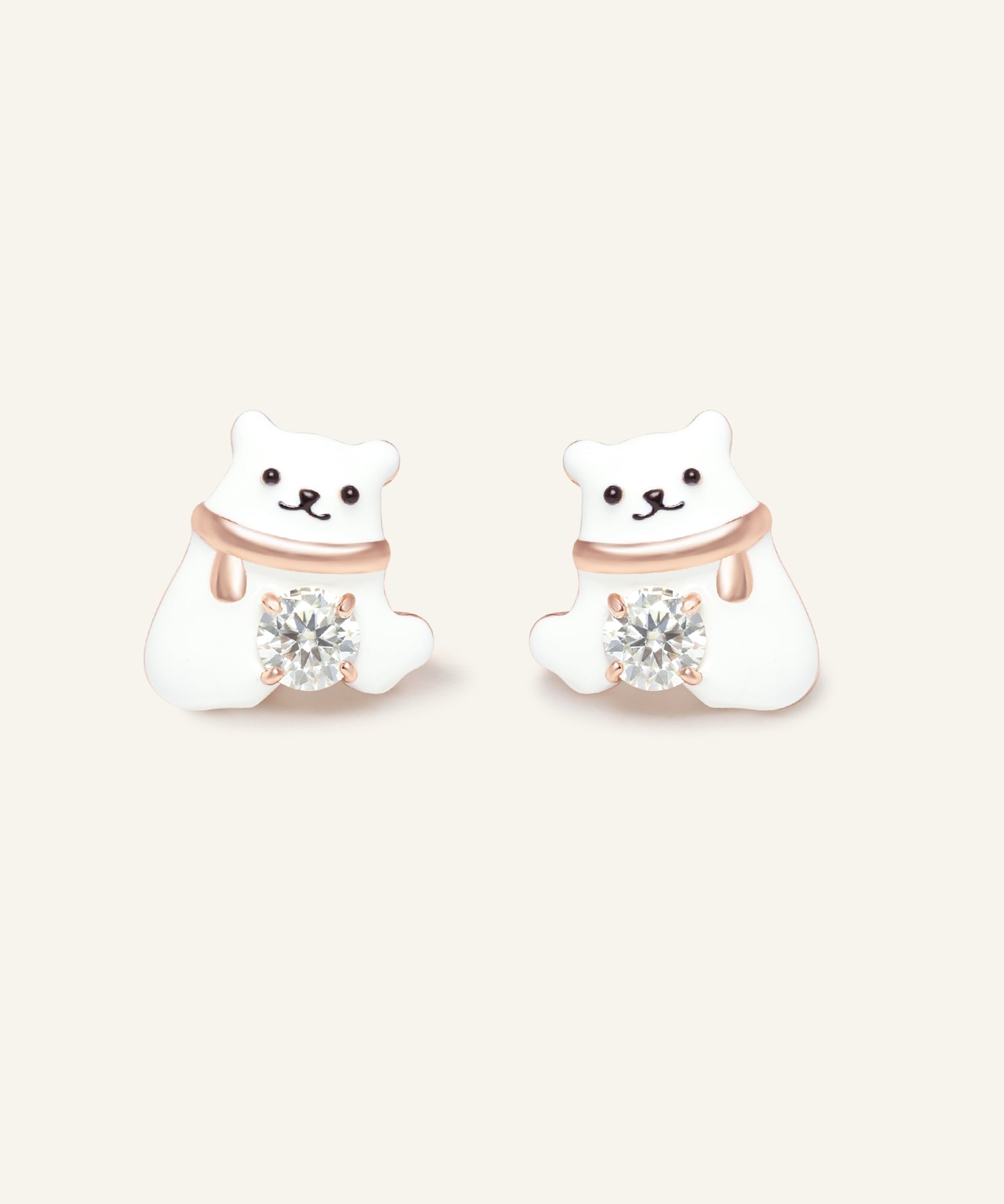 Polar Bear Moissanite Studs