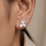 Polar Bear Moissanite Studs