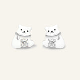 Polar Bear Moissanite Studs