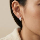 Prism Moissanite Huggies, Emerald Cut