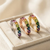 Rainbow Half Eternity Band