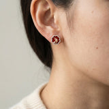 Red Agate Bunny Studs