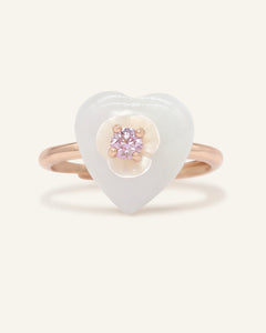 Sakura Jadeite Heart Ring