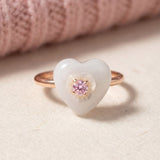 Sakura Jadeite Heart Ring