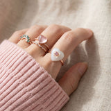 Sakura Jadeite Heart Ring