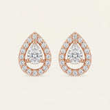 Selene Moissanite Studs, Pear Cut