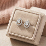 Selene Moissanite Studs, Pear Cut