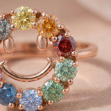 Smiley Ring | Moissanite, close-up detail in rose gold