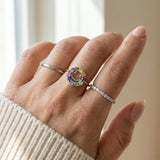 Smiley Ring | Moissanite in silver, worn on a model
