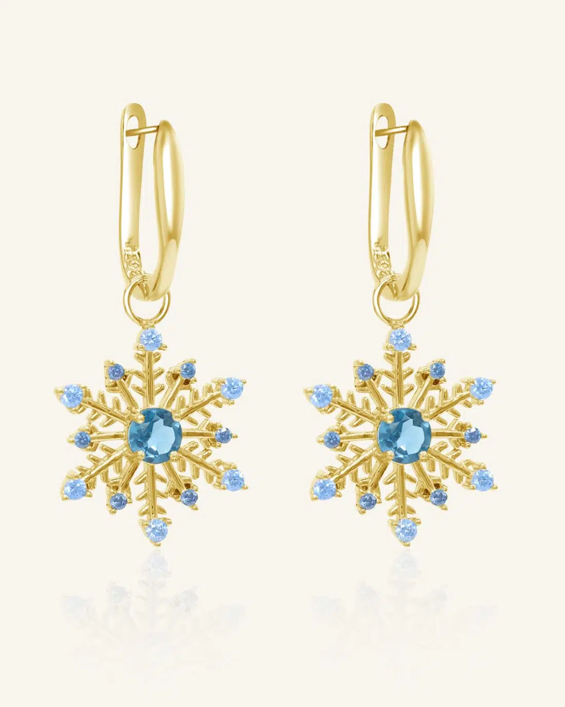 Snowflake LBT Huggies Yellow Gold