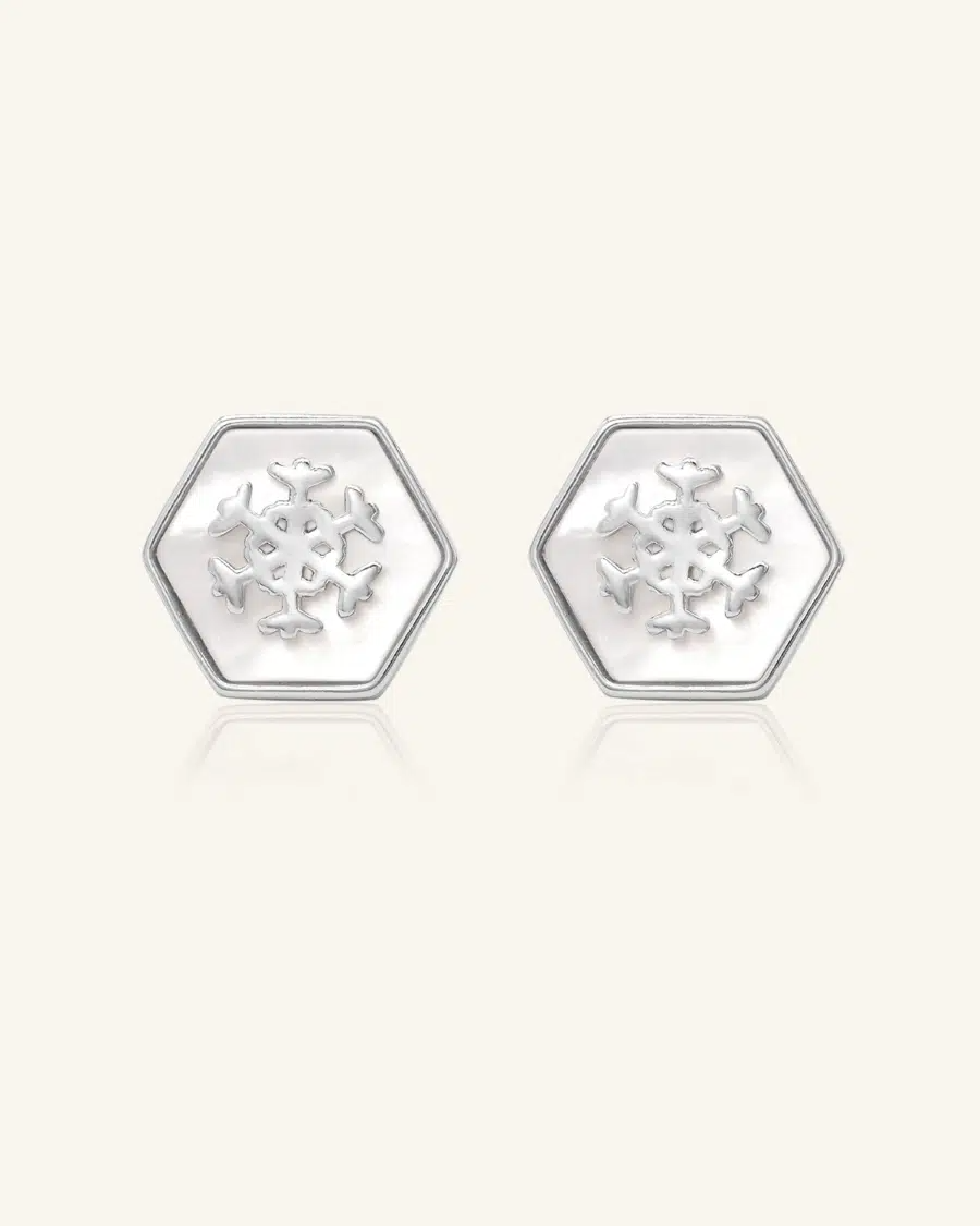Snowflake MOP Studs Silver