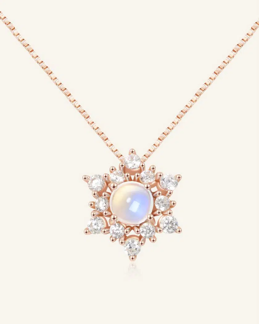 Snowflake Moonstone Necklace