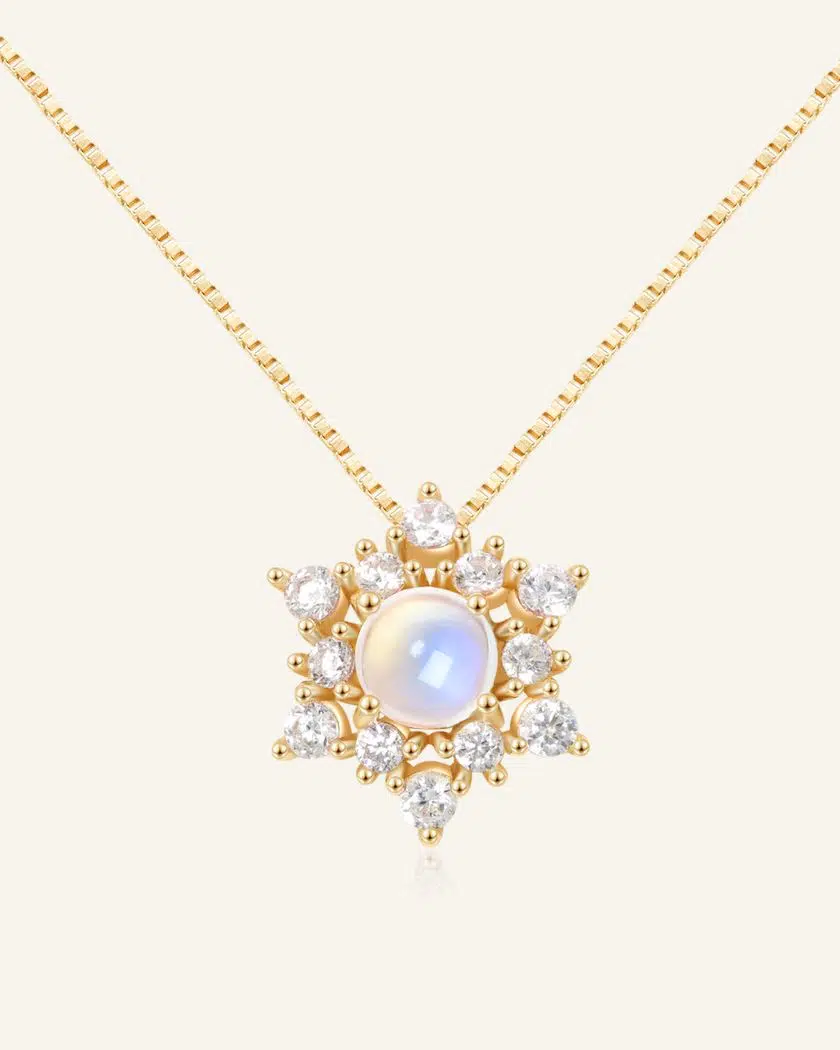 Snowflake Moonstone Necklace