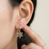 Snowflake London Blue Topaz Huggies