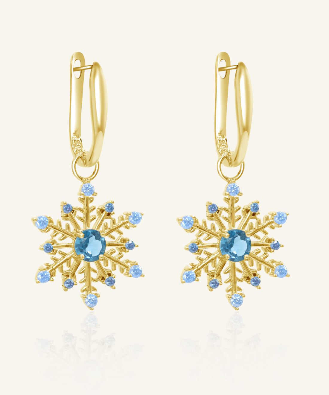 Snowflake London Blue Topaz Huggies